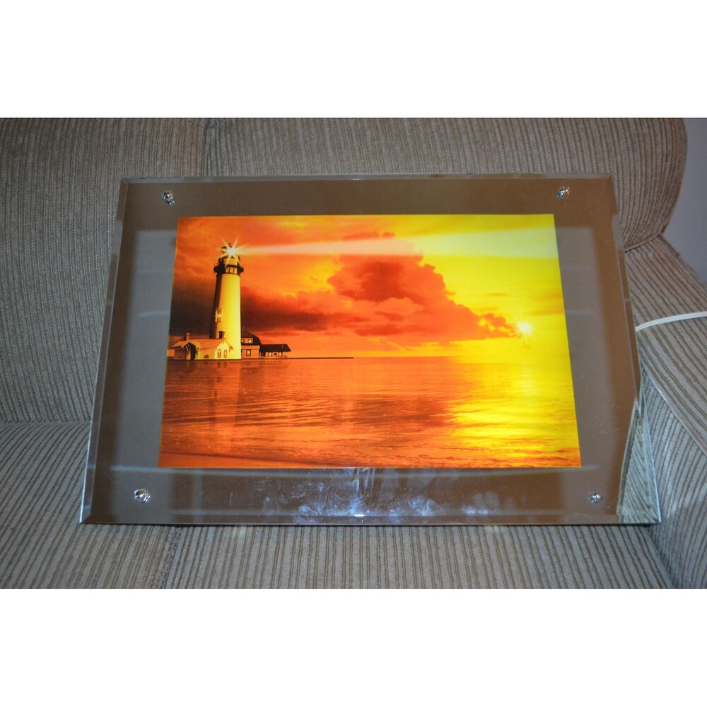 Lighthouse with Light and Sound Retro Rustic Cottage Lakeshore Ocean